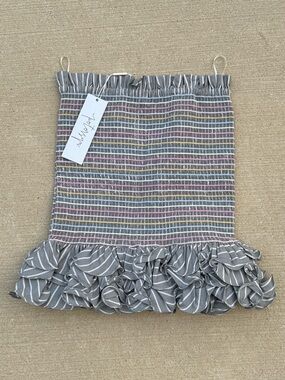 Petersyn Smocked Ruffle-Hem Mini Skirt